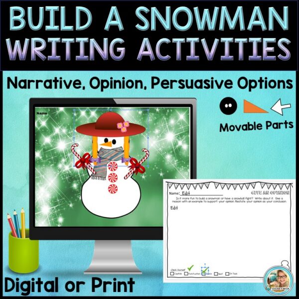 How to Build a Snowman Writing Activity - Google Slides - Teaching ...