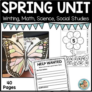 Spring Writing Math Unit for Kindergarten | First Grade