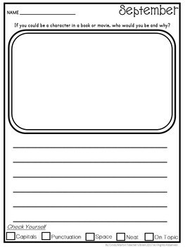 SEPTEMBER Writing Prompts Journal | Distance Learning - Teaching Ideas ...