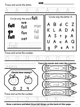 Fall Activities Math and Literacy Centers | Worksheets - Image 3