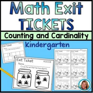 Math Exit Tickets Kindergarten - Counting and Cardinality