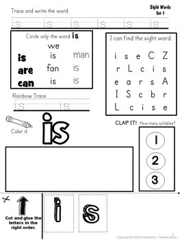 Sight Word Practice Worksheets Kindergarten - Image 3