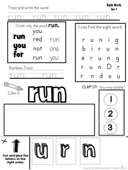 Sight Word Practice Worksheets Kindergarten - Image 4