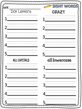 Sight Word Writing Practice K-1 Worksheets - Image 2
