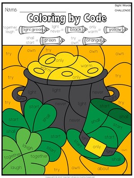 MARCH Color by Sight Word | St. Patrick's Day | Kindergarten | First Grade - Image 4