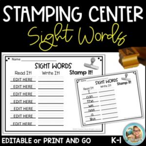 STAMPING Center | Sight Words Writing EDITABLE