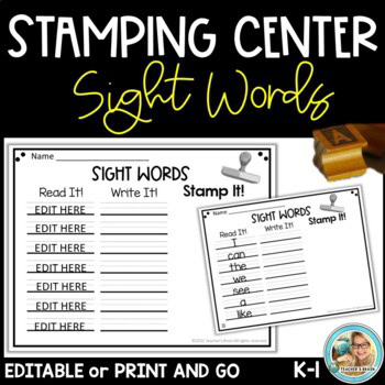 STAMPING Center | Sight Words Writing EDITABLE - Teaching Ideas Made Easy