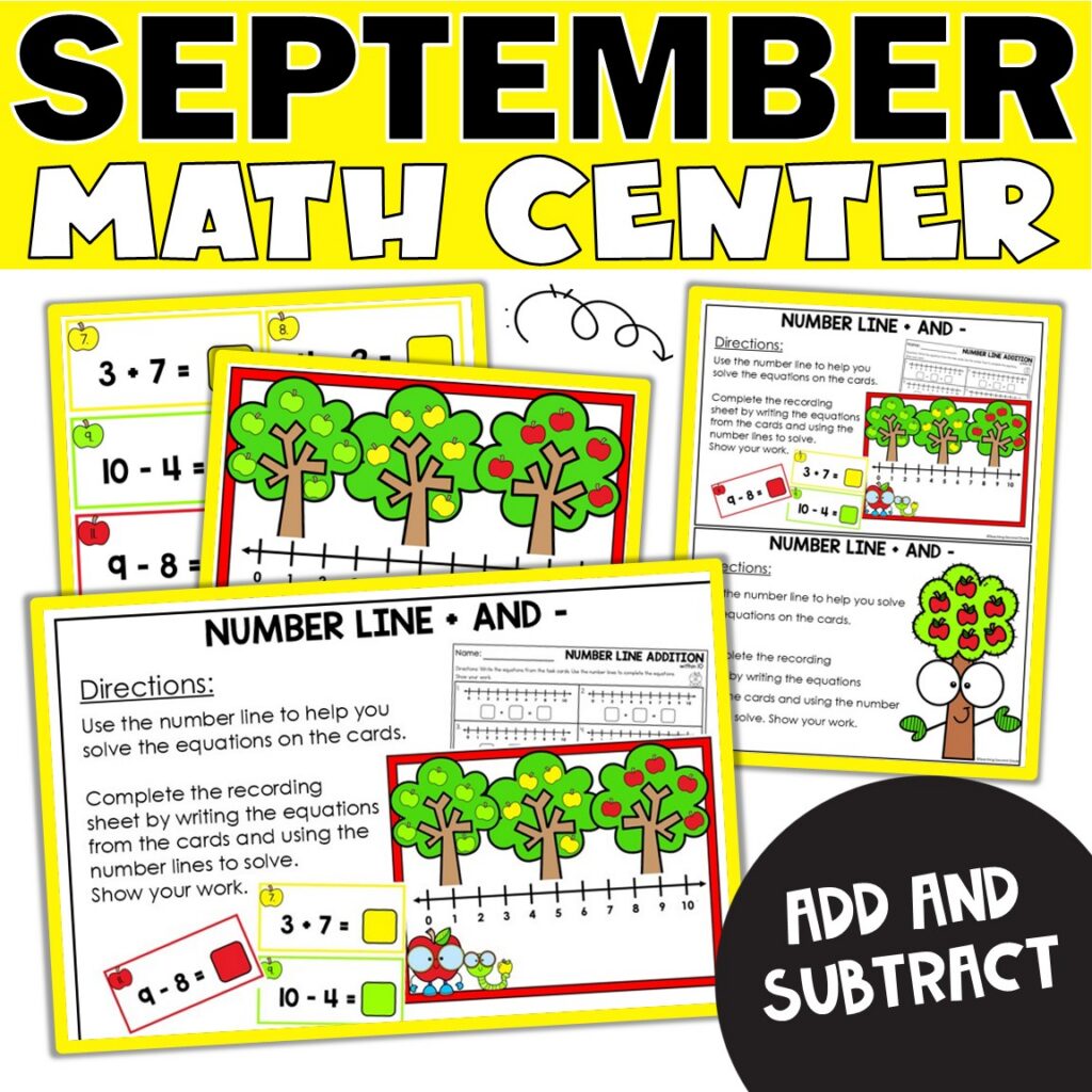 Number Line Addition and Subtraction Math Center | Fun Equation ...