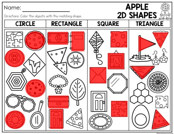 September 2D Shapes Math Center | Spinner Game for Geometry Practice ...