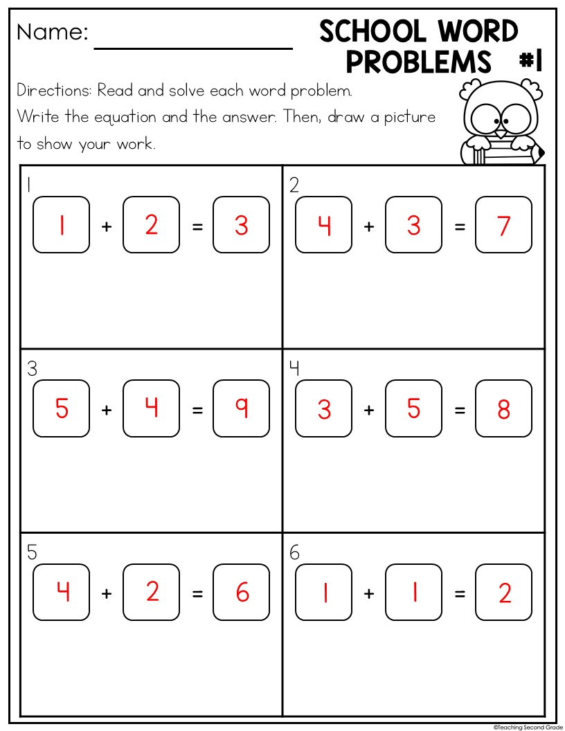 September Addition Word Problems Math Center | Fall Math Task Cards 1st and 2nd - Image 2