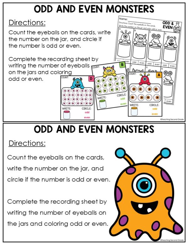 Halloween Odd and Even Numbers Math Center | Fun Counting Activity for ...