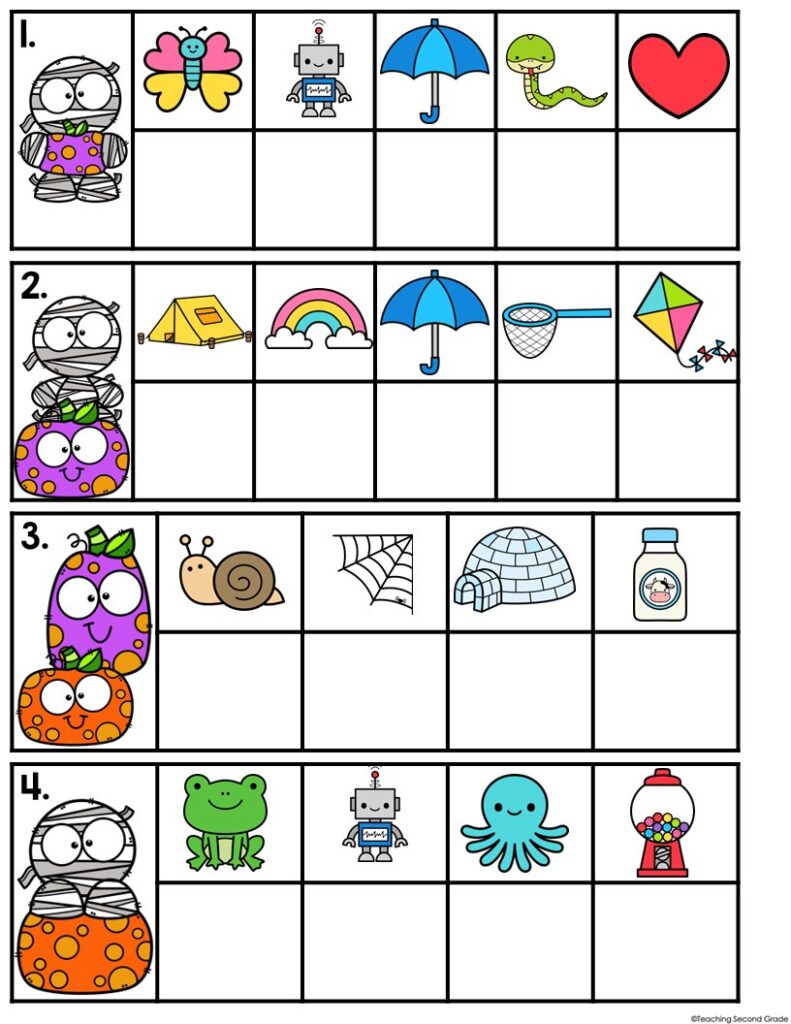 Halloween Beginning Blends Phonics Center | October Literacy Word Work ...