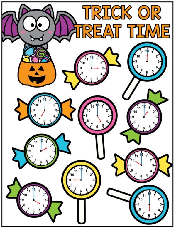 Halloween Telling Time to the Hour Math Center | Fun Clock Practice for ...