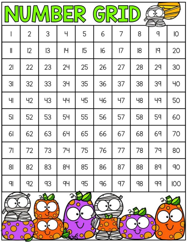 October Count Halloween Hundreds Chart Math Center | October Count On and Back ...