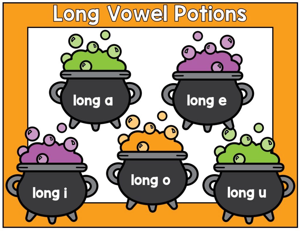 Halloween Long Vowels Phonics Center October Hands-On Sorting Activity ...