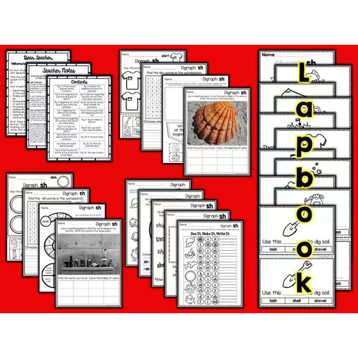 Consonant Digraph SH Worksheets, Centers, Activities | Phonics Word Work for K–2 - Image 2