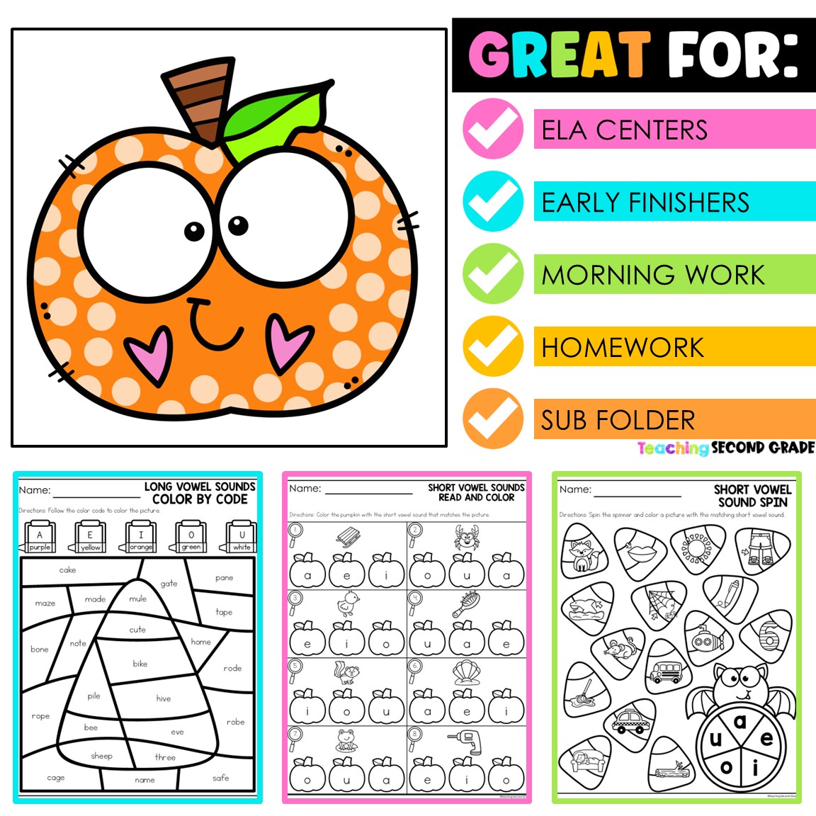 Halloween Phonics Worksheets | October Literacy Practice & Review Pages w/ Blend - Image 4