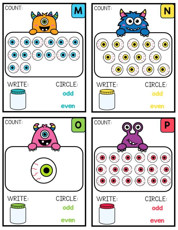 Halloween Odd and Even Numbers Math Center | Fun Counting Activity for ...