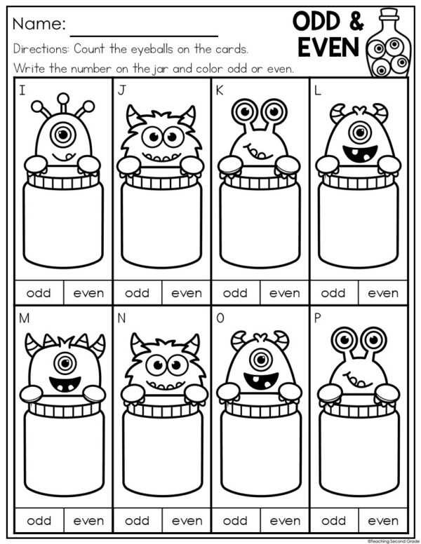 Halloween Odd and Even Numbers Math Center | Fun Counting Activity for ...