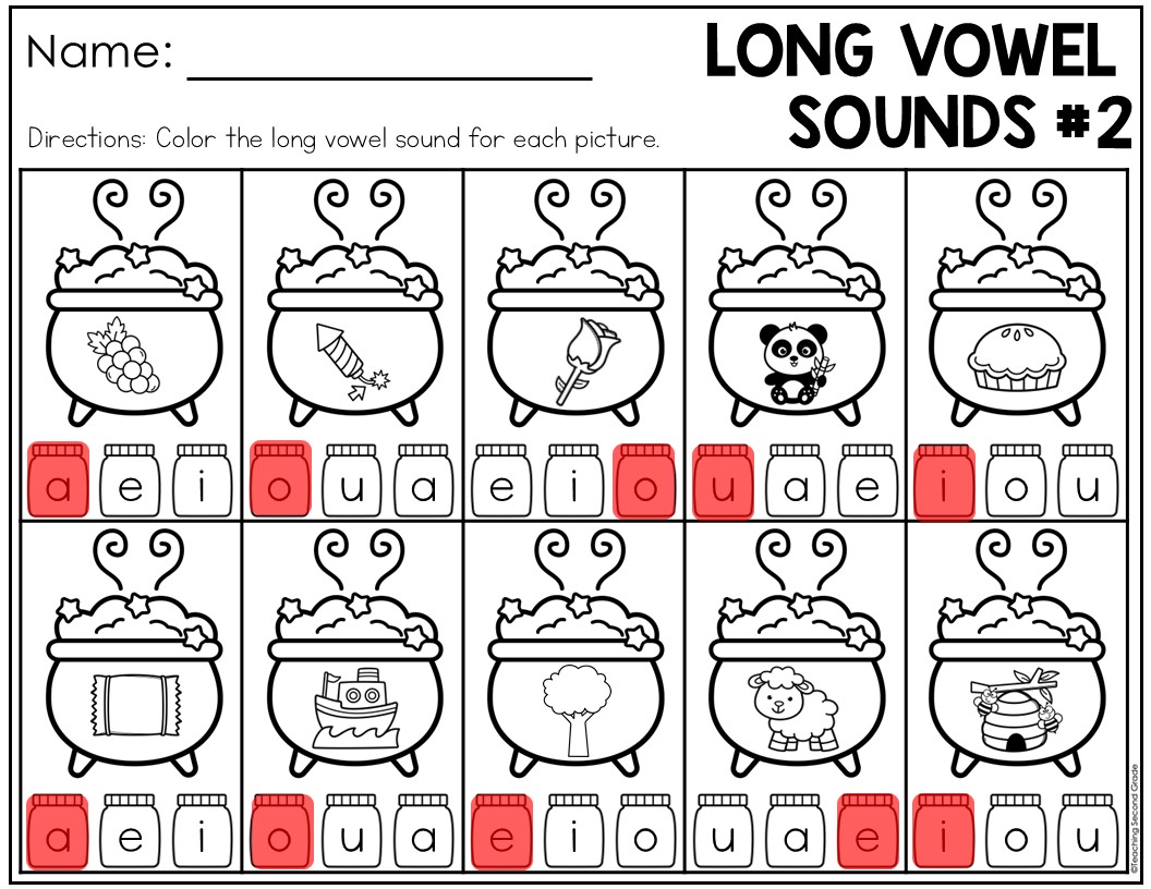 Halloween Long Vowels Phonics Center October Hands-On Sorting Activity for Kids - Image 3