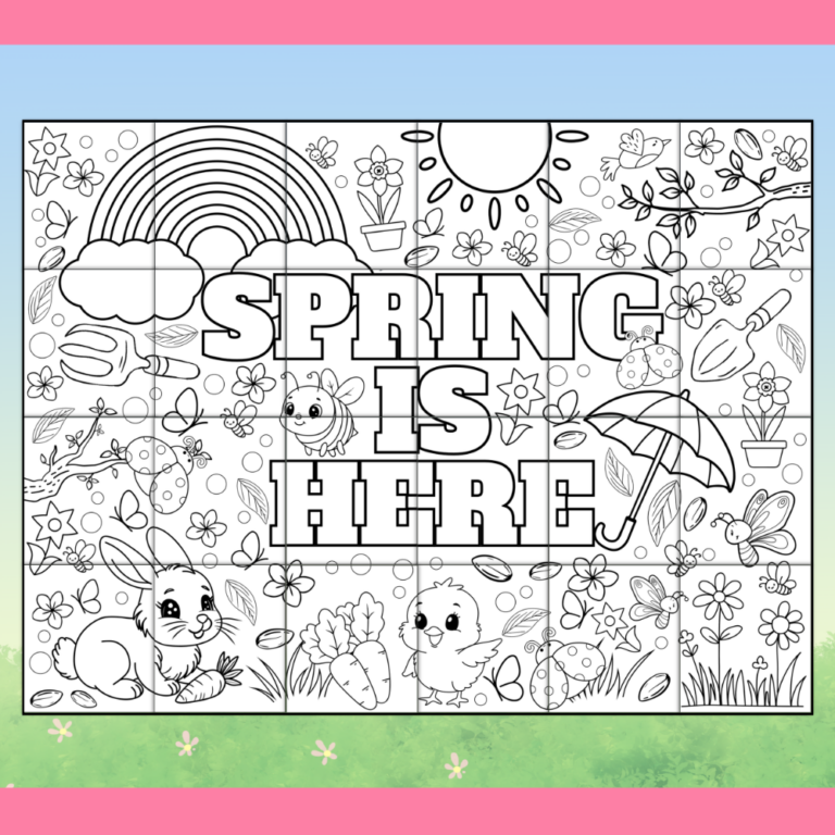 Spring Collaborative Poster 24 Page Coloring Mural