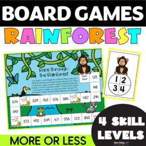 Rainforest board game science review activity printable