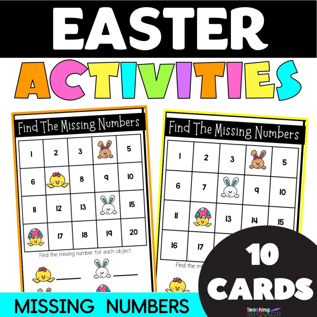 Easter Missing Numbers 1–20 Spring Math Center