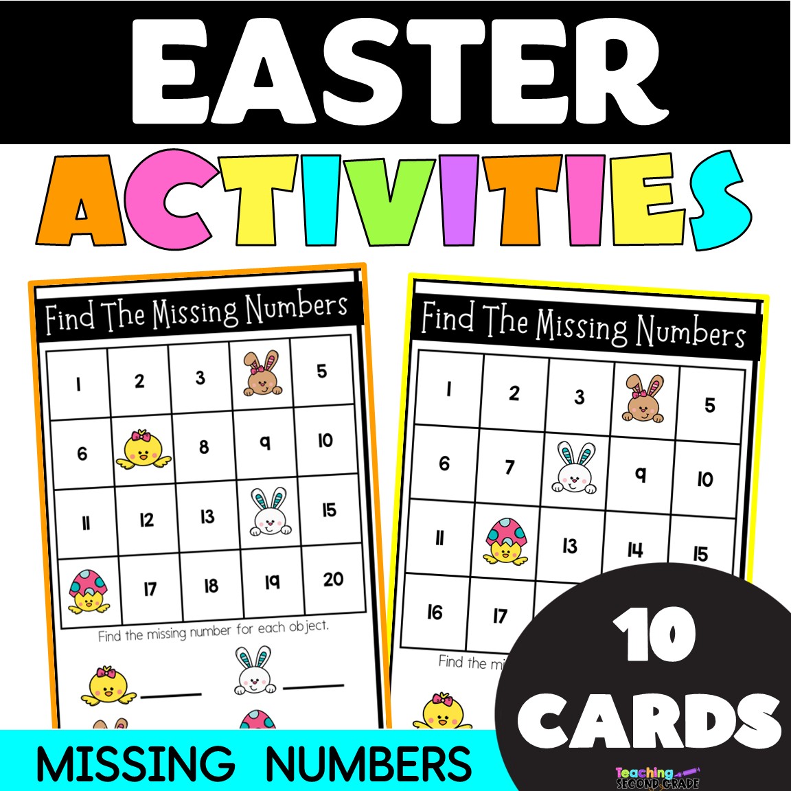 Easter Missing Numbers 1–20 Spring Math Center