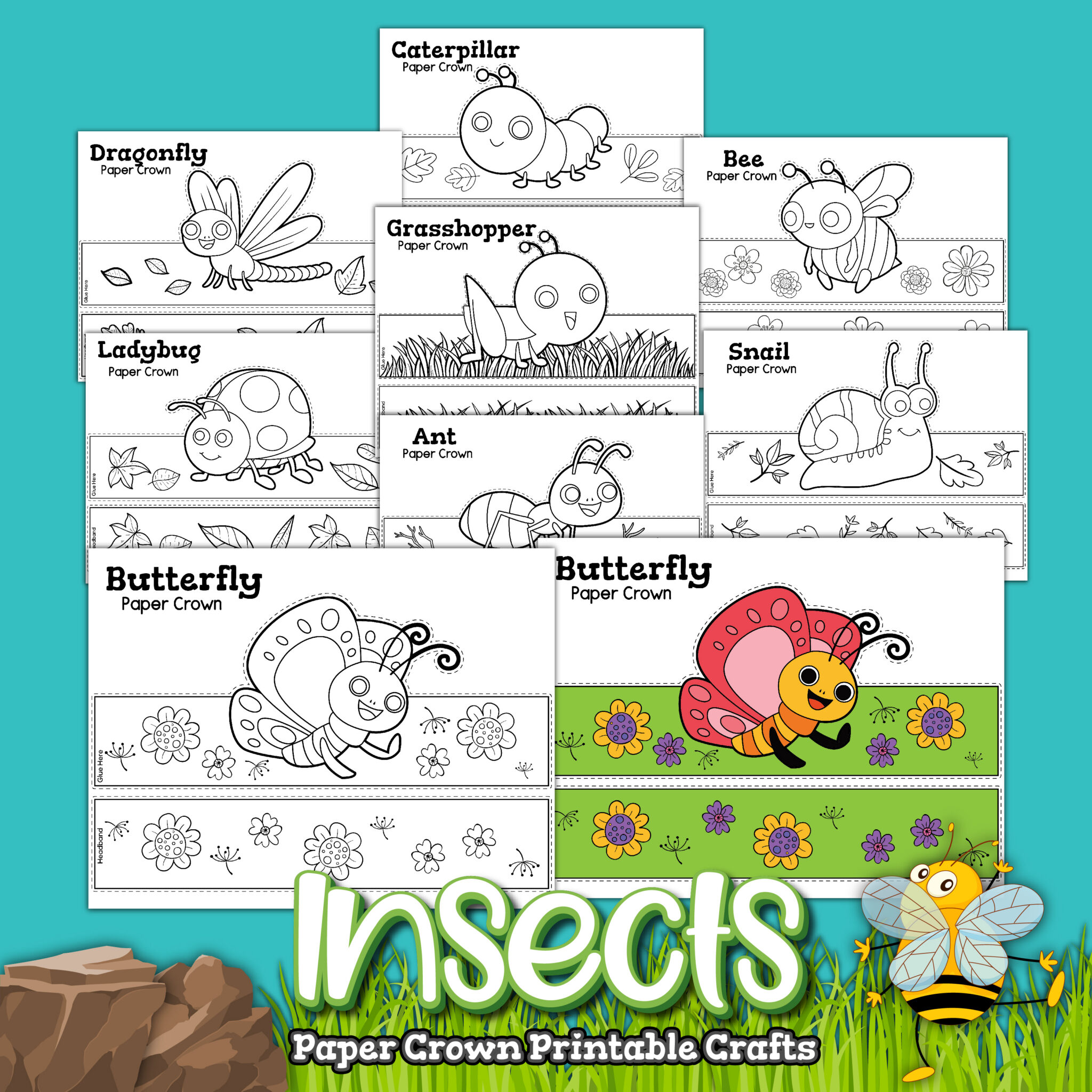 Insect Crowns Printable | Bug Headbands for Spring Science
