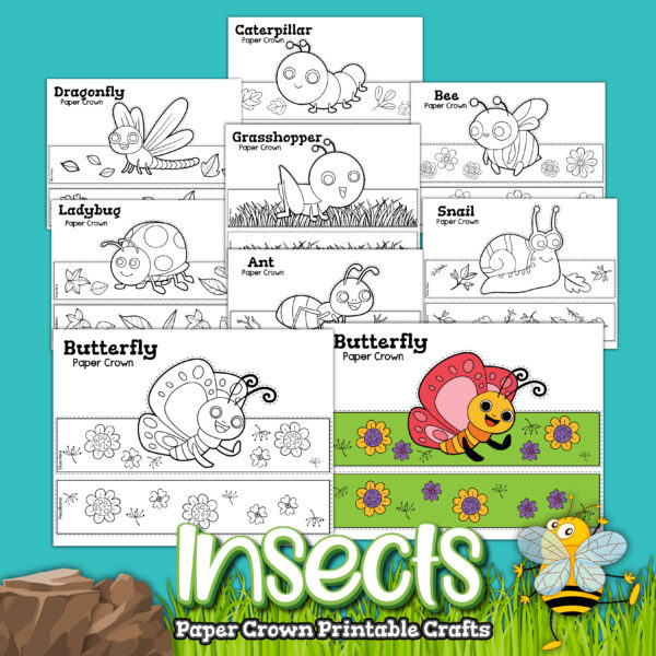 Spring Insects Worksheets Insect Crowns Printable | Bug Headbands for Spring Science