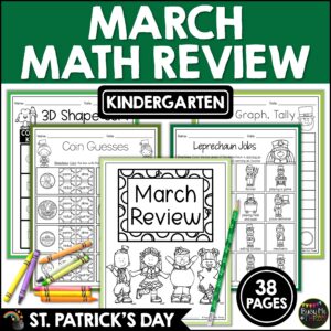 Kindergarten St. Patrick's Day Math Worksheets No Prep March Review