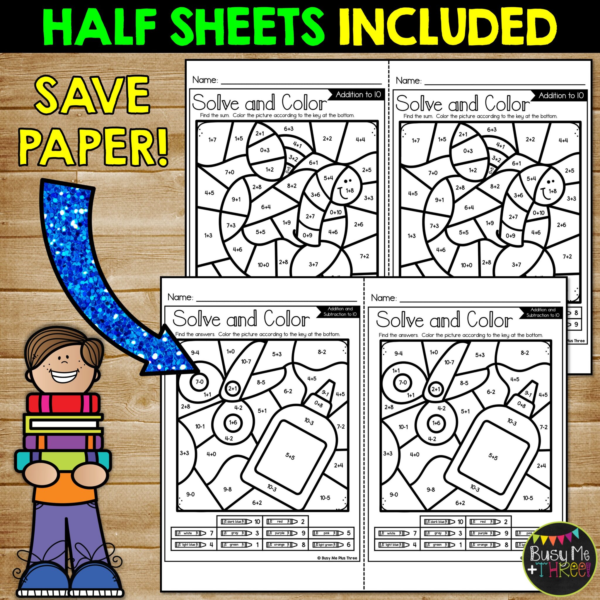Back to School Color by Code Math Activities K-2 - Teaching Ideas Made Easy
