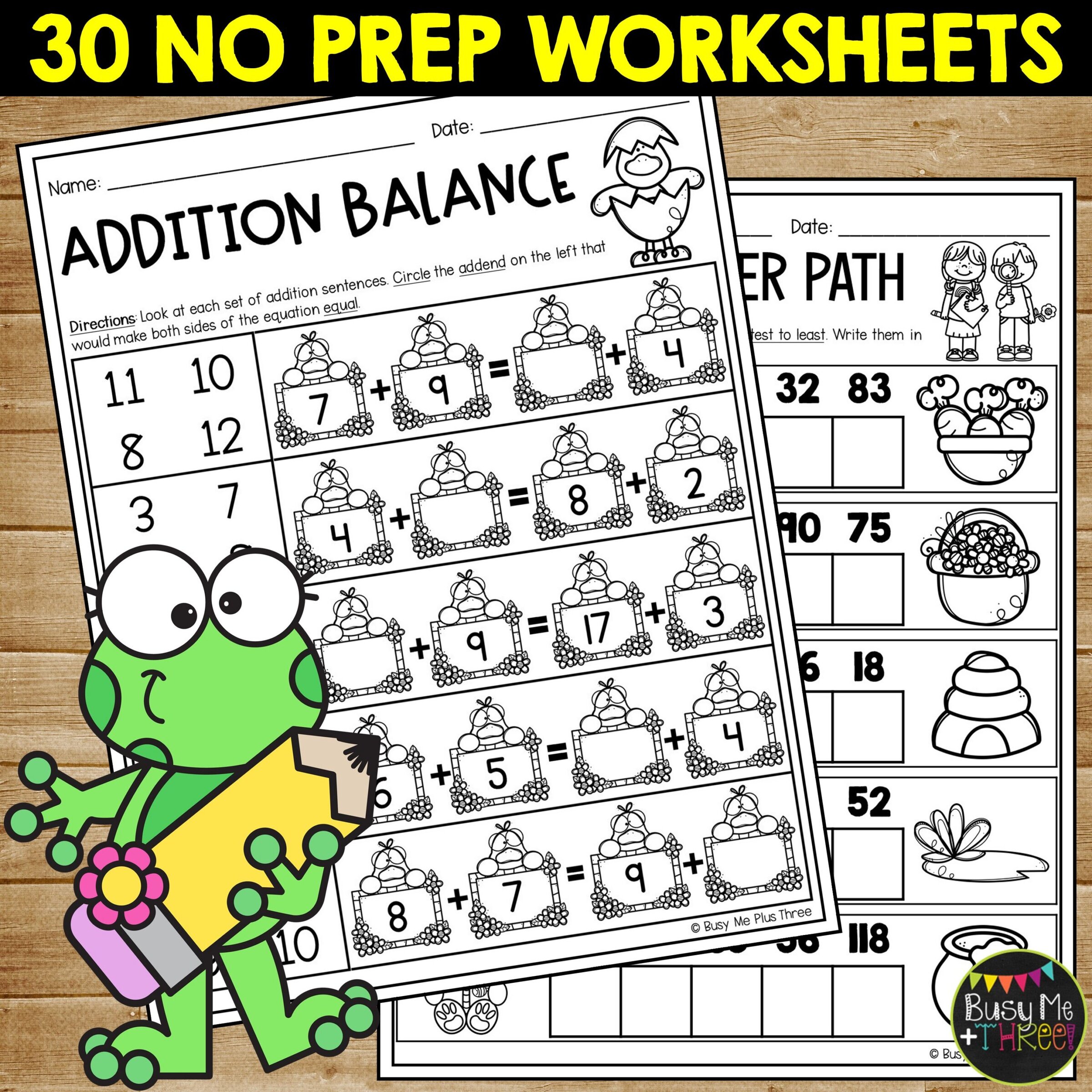 1st Grade Spring Math Review No Prep Printables - Teaching Ideas Made Easy