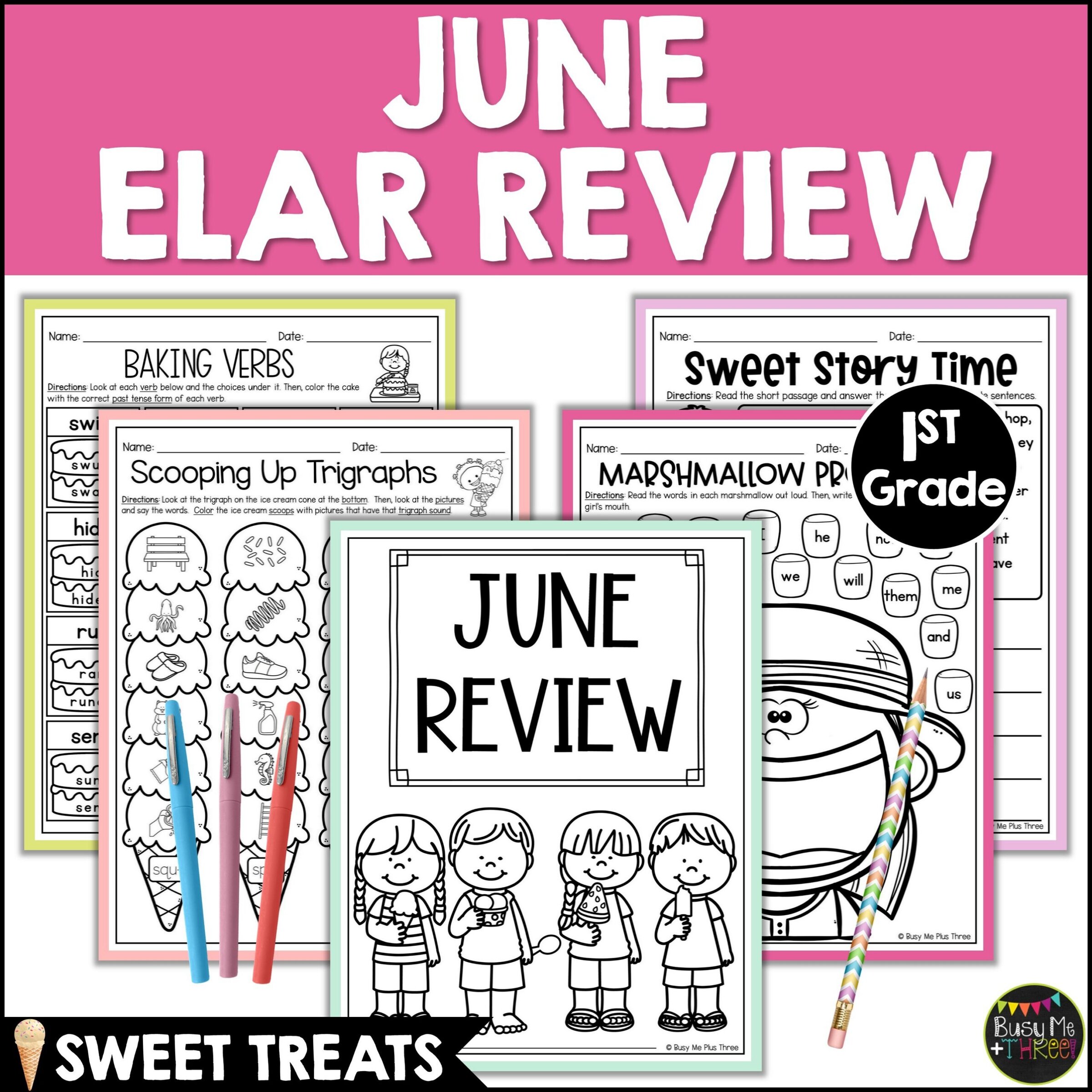 1st Grade ELA Review No Prep June Sweets Activities - Teaching Ideas ...