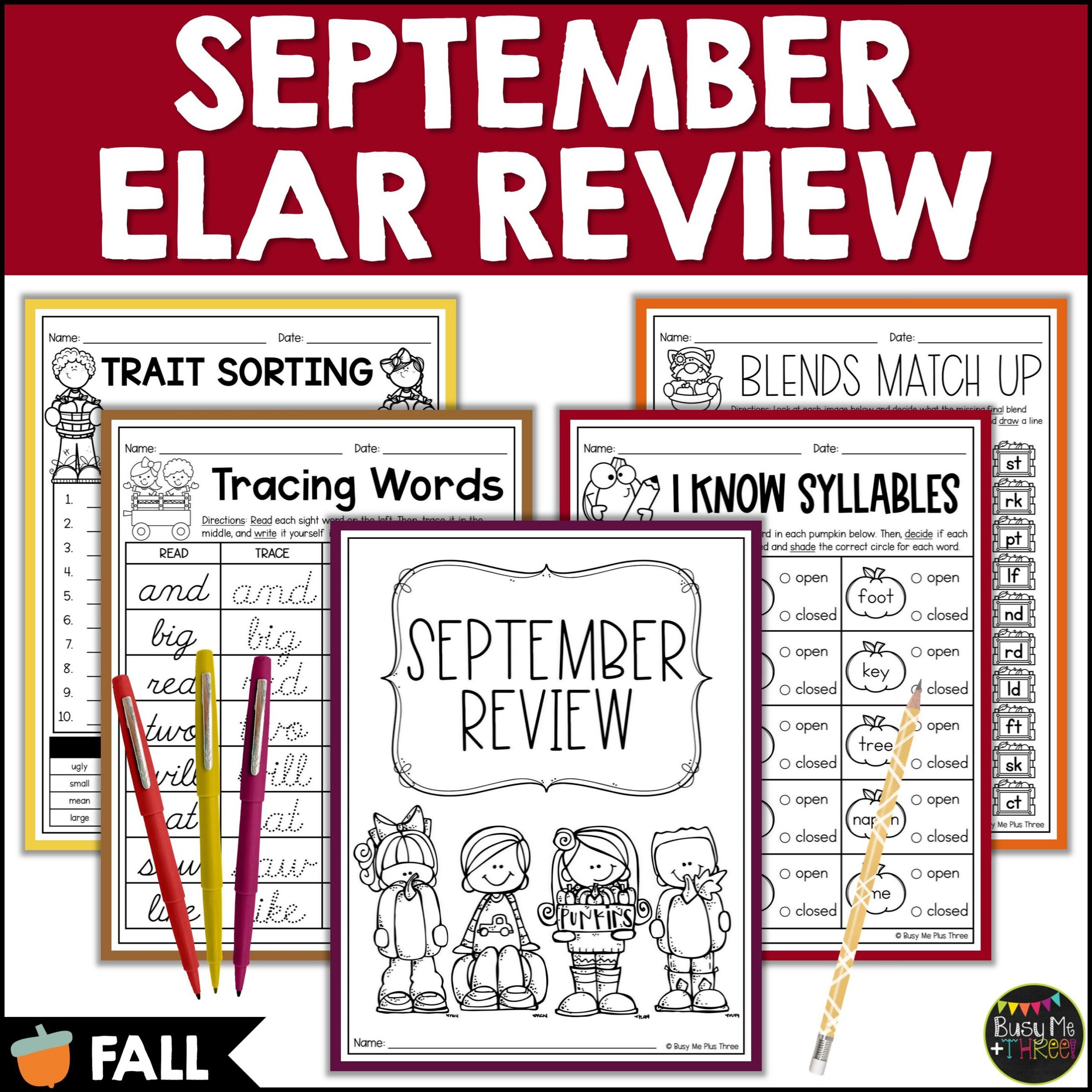 2nd Grade Fall ELA Review No Prep Printables - Teaching Ideas Made Easy