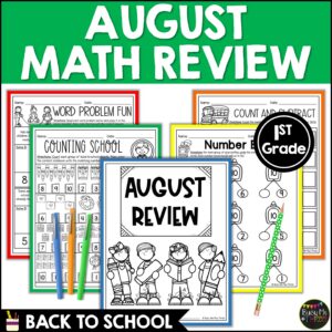 1st Grade Back to School Math Review No Prep Printables