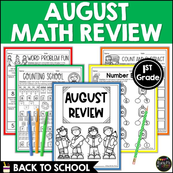 1st Grade Back to School Math Review No Prep Printables - Teaching ...