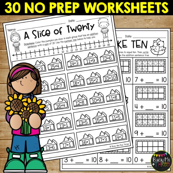 1st Grade Fall Math Review No Prep September Worksheets - Teaching ...