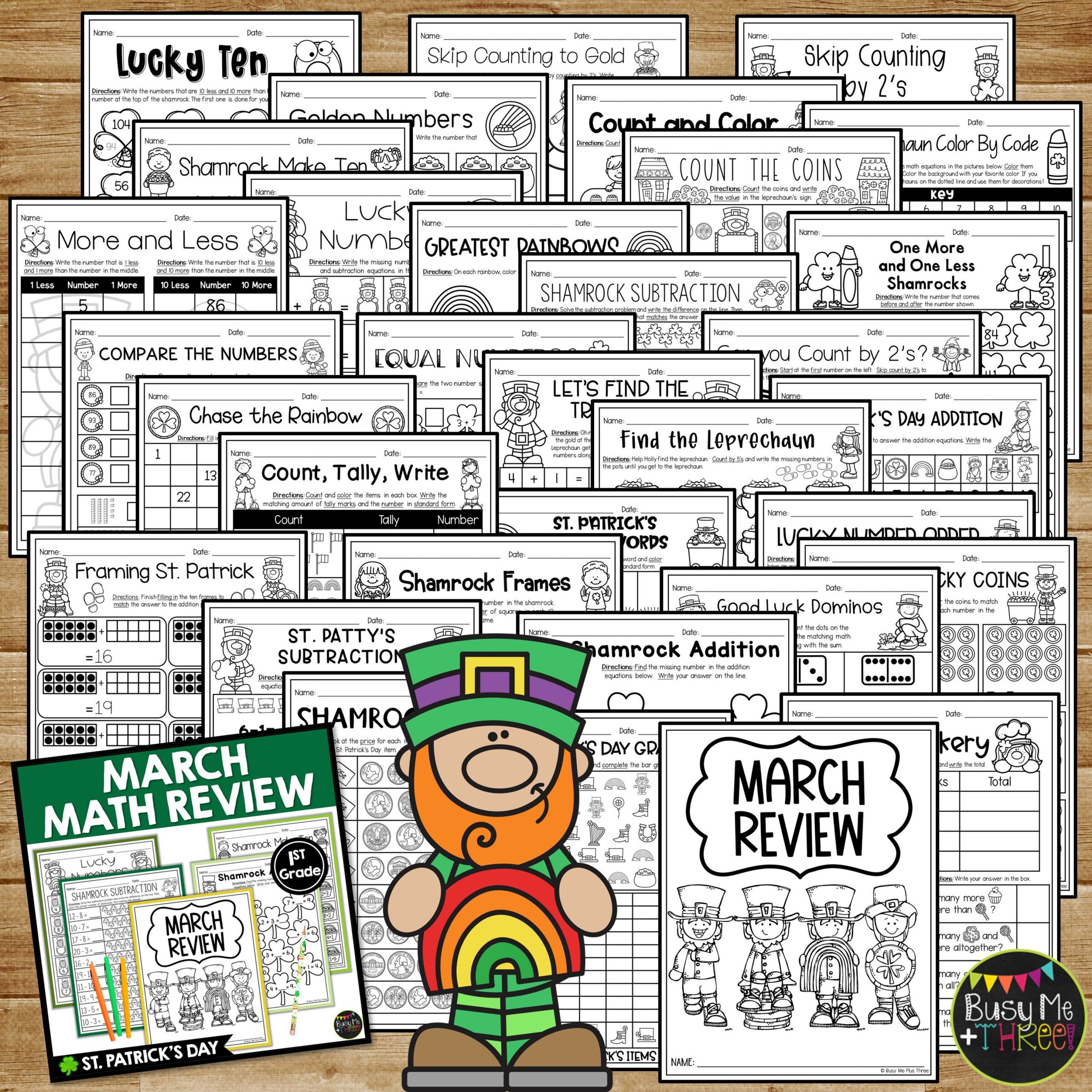 1st Grade St. Patrick's Day Math No Prep Worksheets - Teaching Ideas ...