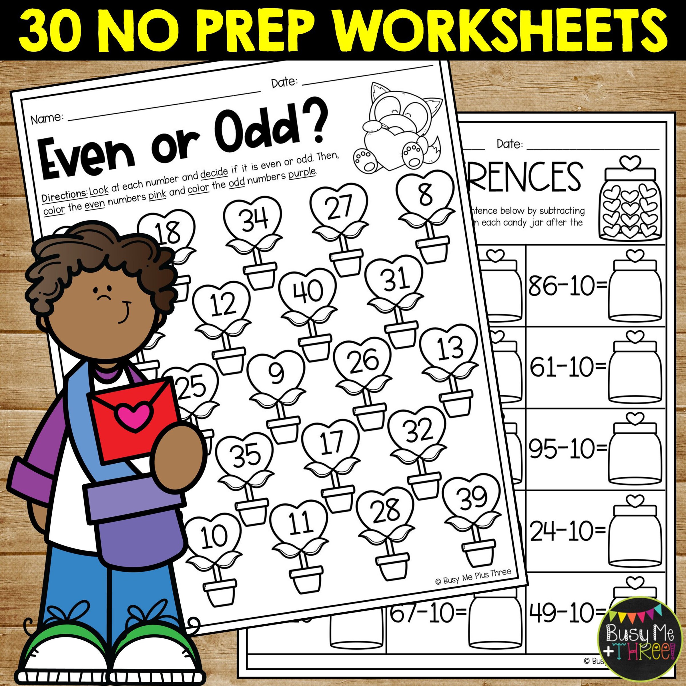 1st Grade Valentine's Day Math No Prep Worksheets - Teaching Ideas Made ...