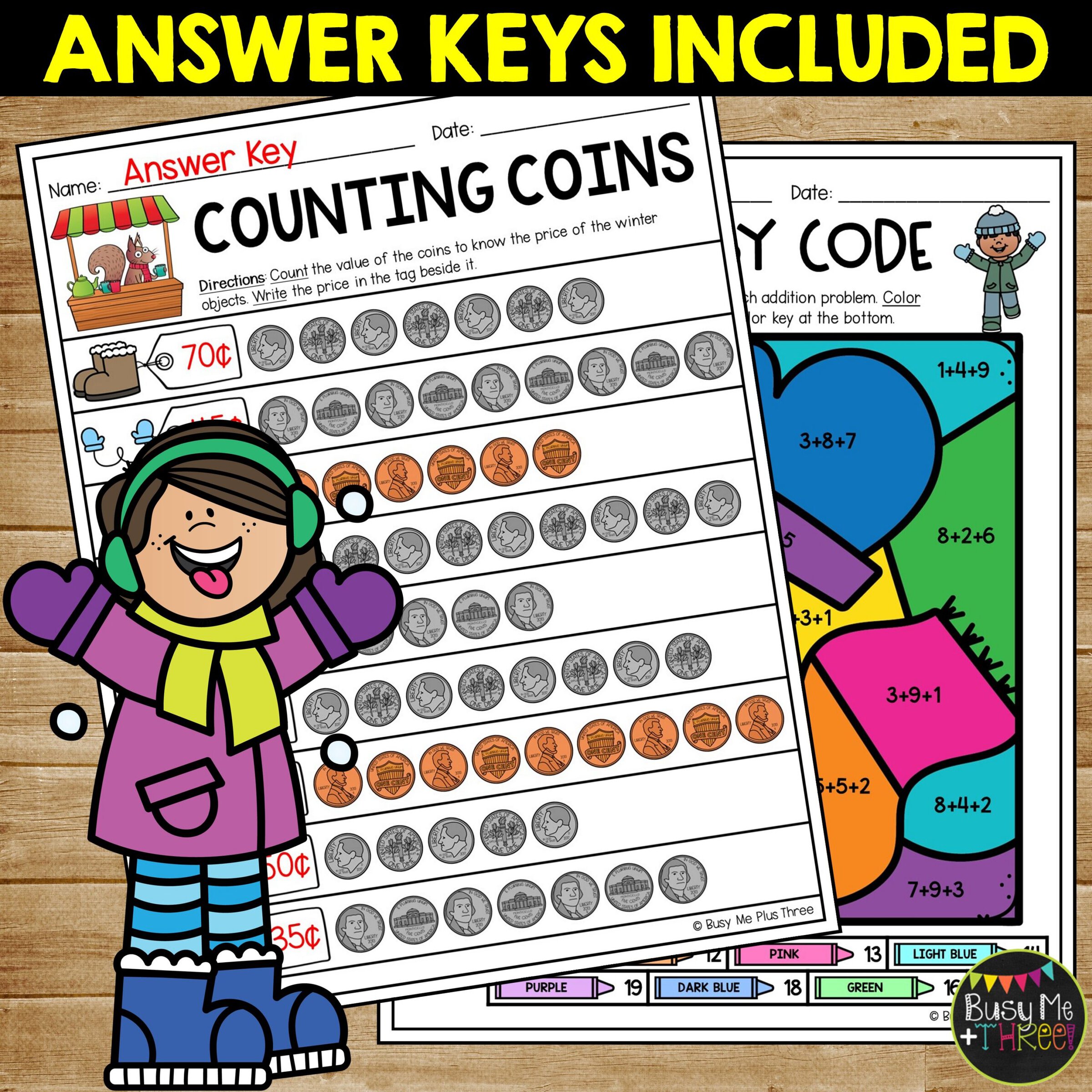 1st Grade Winter Math No Prep Worksheets January - Image 4