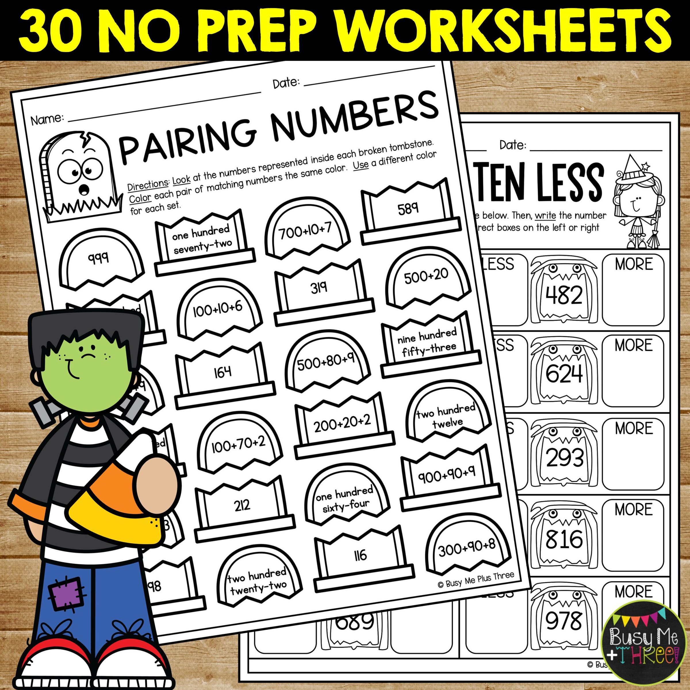 2nd Grade Halloween Math No Prep Worksheets October - Teaching Ideas ...
