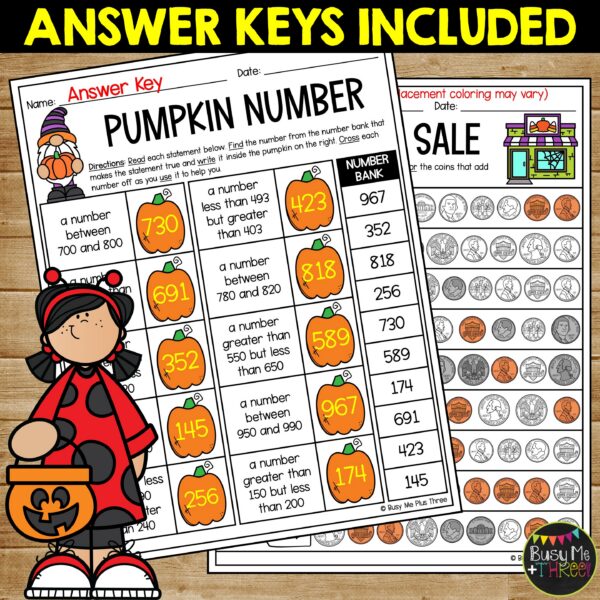 2nd Grade Halloween Math No Prep Worksheets October - Teaching Ideas ...