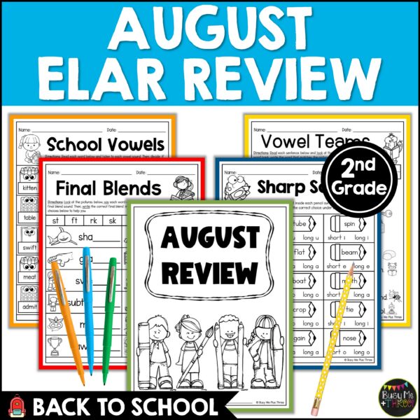 2nd Grade Back to School ELA Review No Prep Printables - Teaching Ideas ...
