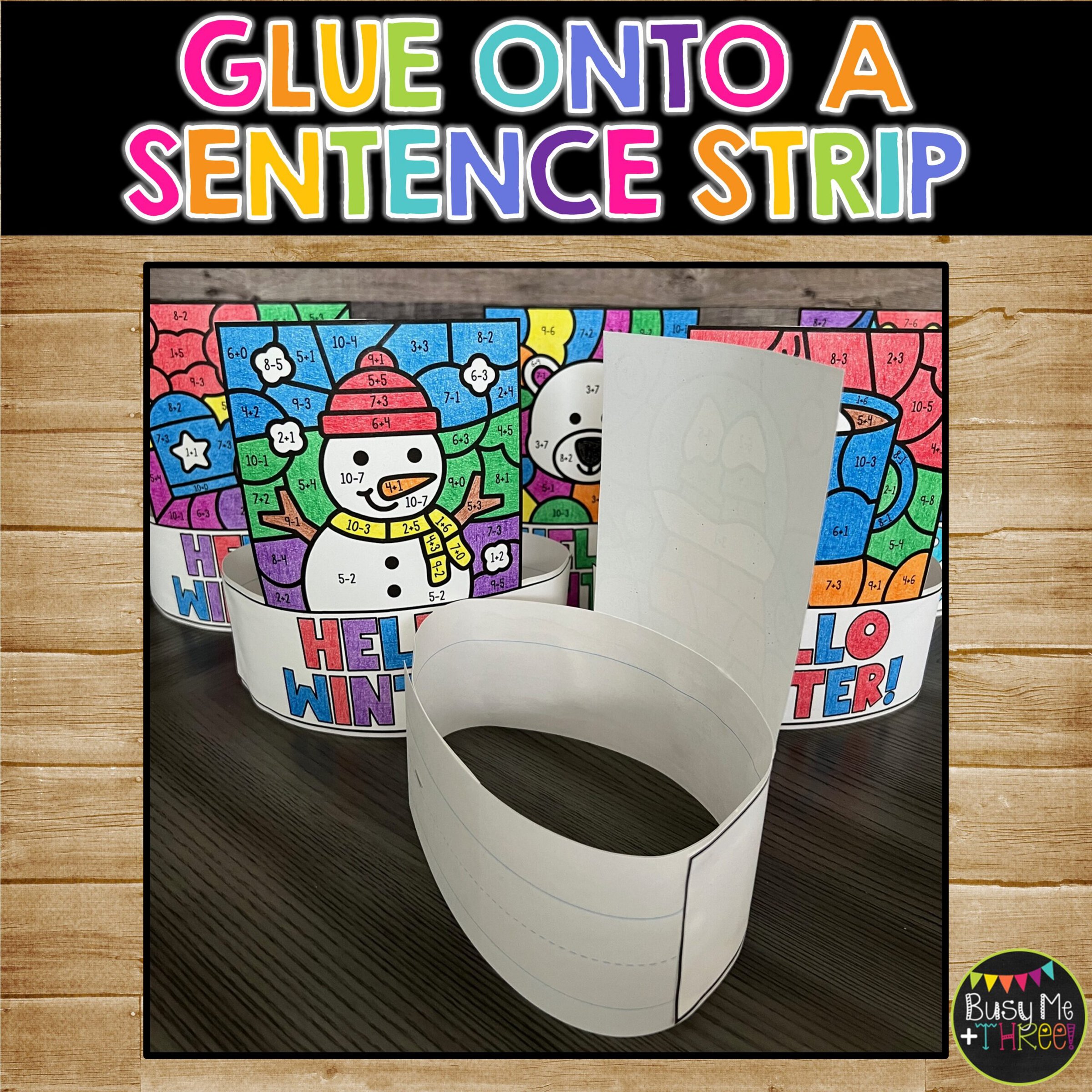 Winter Color by Code Headbands Math Activity - Image 4
