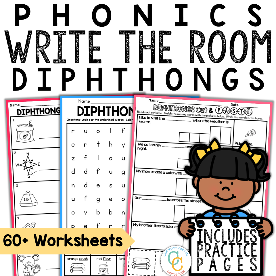 1st Grade Diphthongs Write the Room Phonics Activities - Teaching Ideas ...
