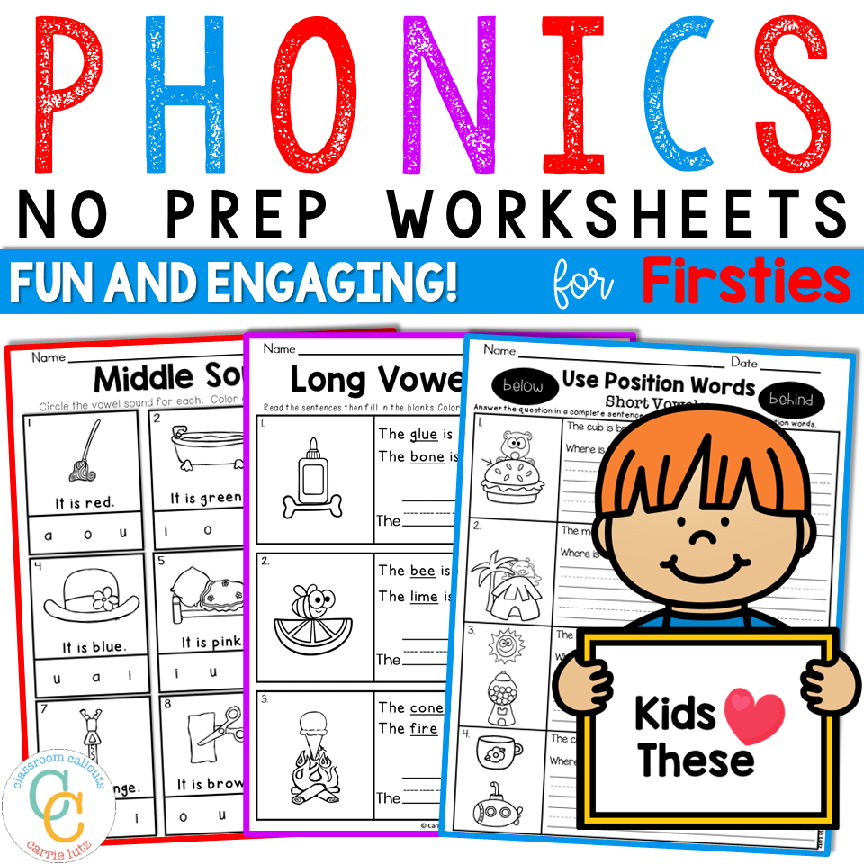 Phonics Worksheets First Grade No Prep Printables Beginning Sounds