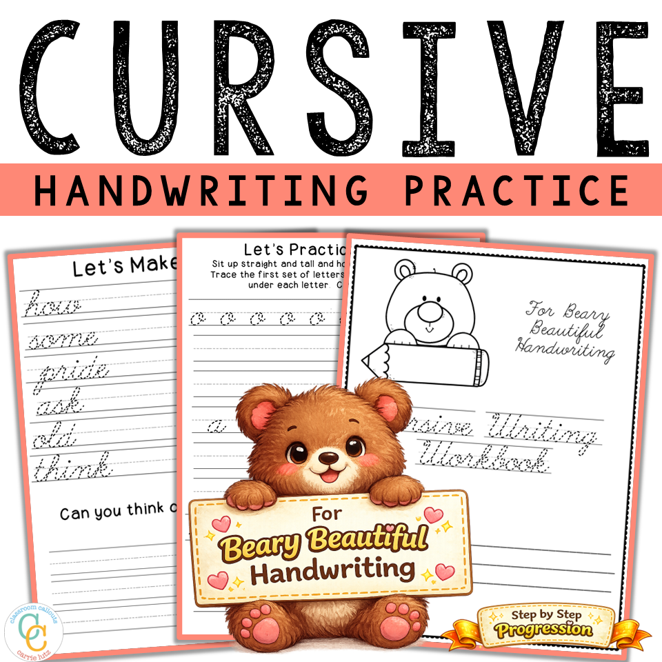 Cursive Handwriting Practice Workbook Alphabet Letters Worksheets