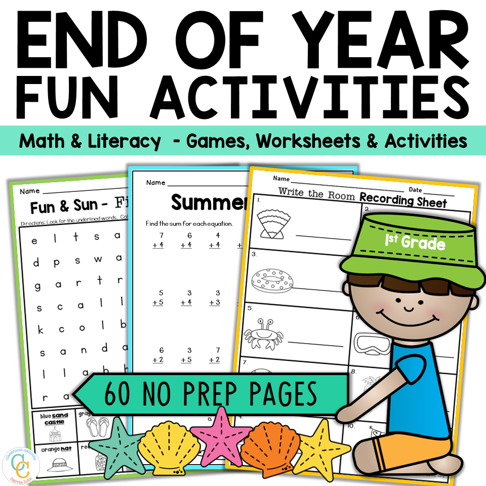 1st Grade End of Year No Prep Beach Activities