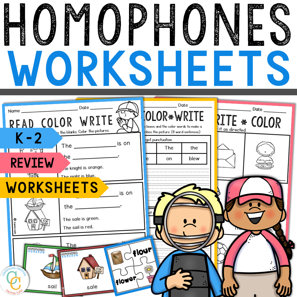 Homophones Worksheets K-2 - Homerun No Prep Activities
